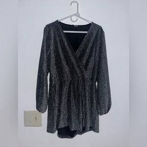 H&M short romper size large silver